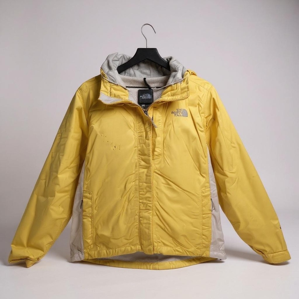The North Face Yellow and Cream Hooded Jacket